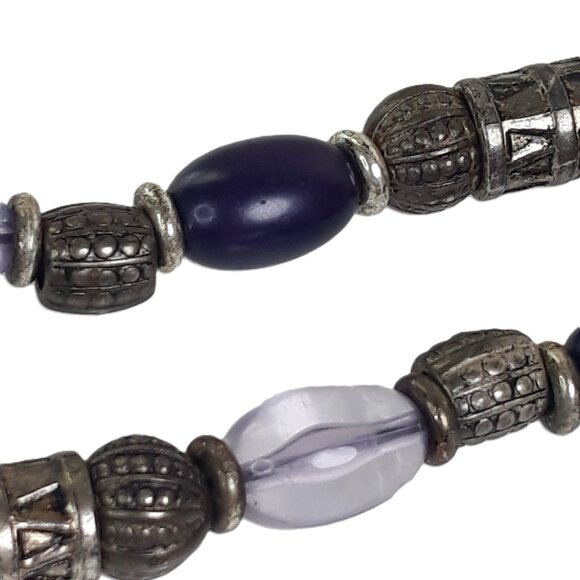 Vtg Express Bead & Metal Double Strand Belt S/M/L Boho Artsy Art to Wear - Picture 5 of 7